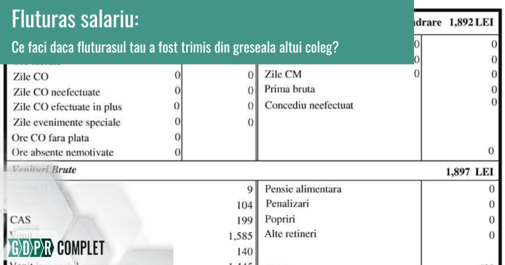 fluturas de salariu trimis din greseala altui coleg