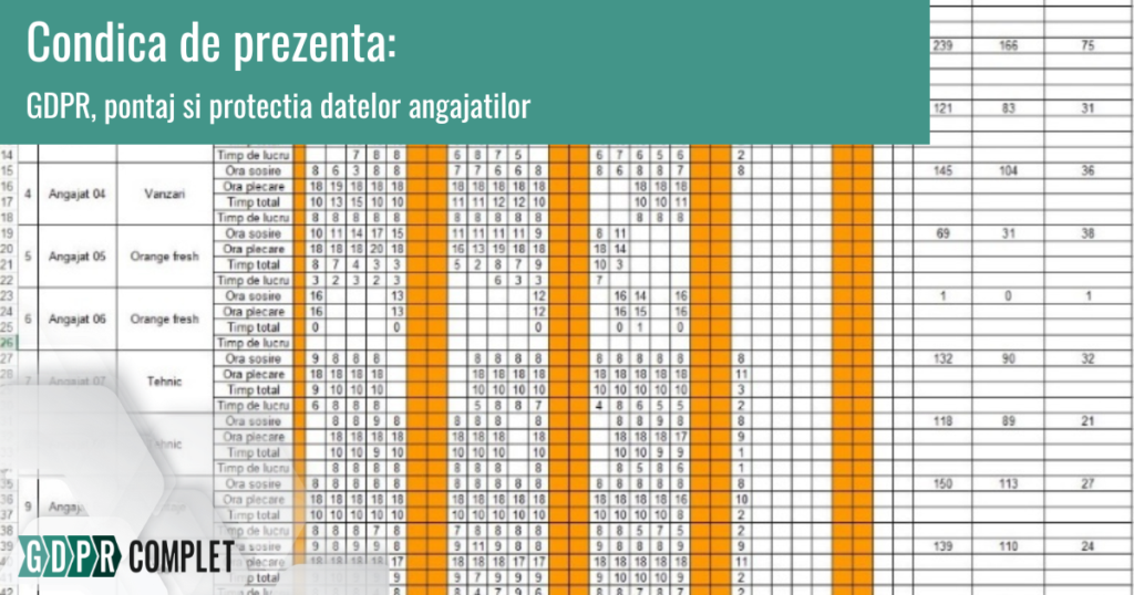 condica e prezenta GDPR