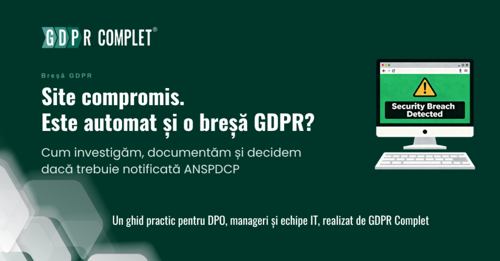 site compromis, cand devine incident GDPR